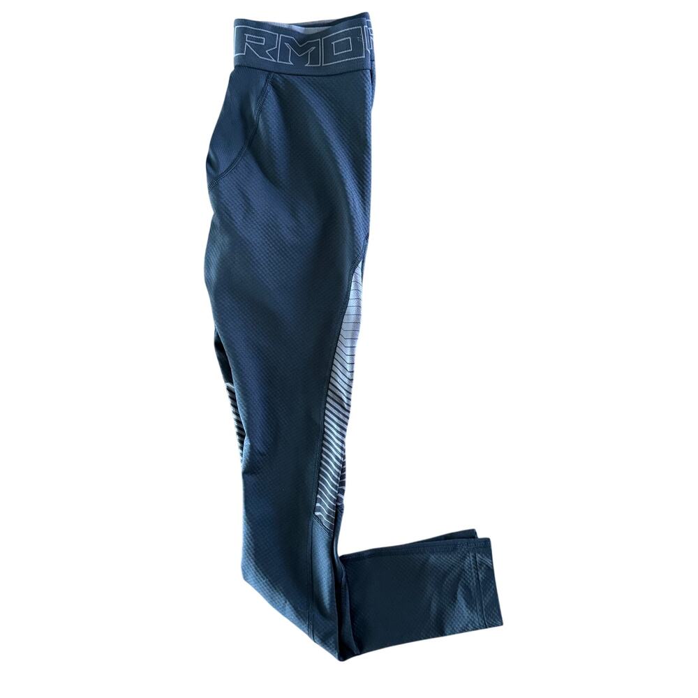Under Armour Small Black Compression Leggings Chevron Panel Athletic
